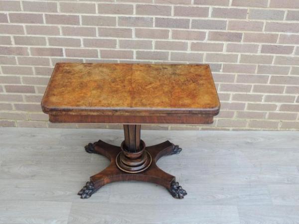 Image 3 of Antique Walnut Card Table Console (UK Delivery)
