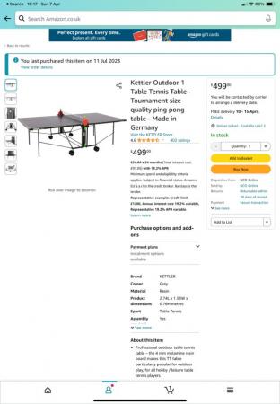 Image 3 of Kettler Table tennis table