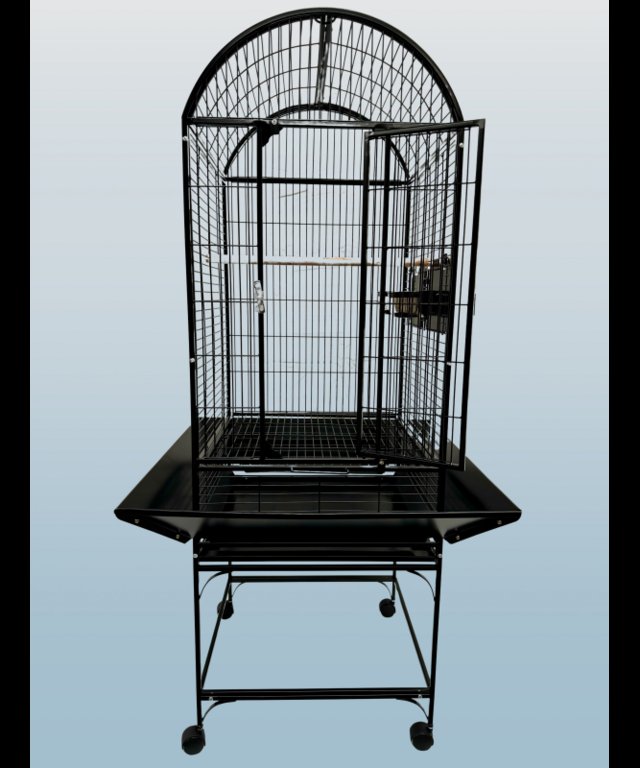 Preview of the first image of Parrot-Supplies Alabama Dome Top Parrot Cage Black.