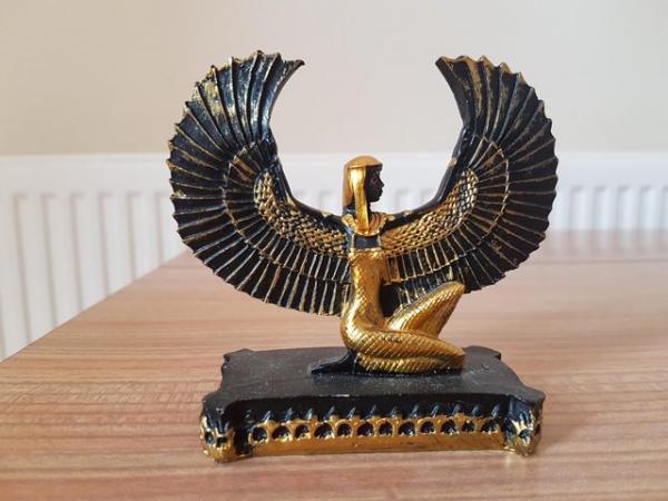 Image 2 of Isis Goddess Egyptian Gold/Black statue