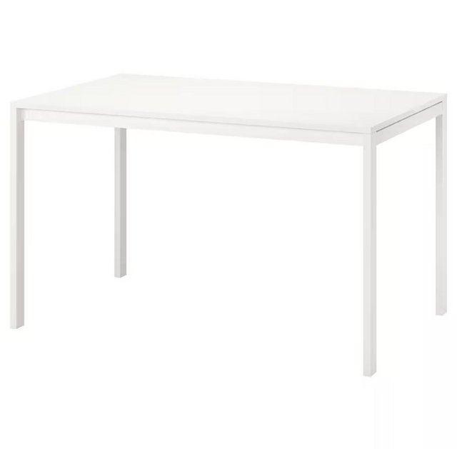 Preview of the first image of Dining White 125 x 75 cm Table + 4 Matching Chairs (IKEA).
