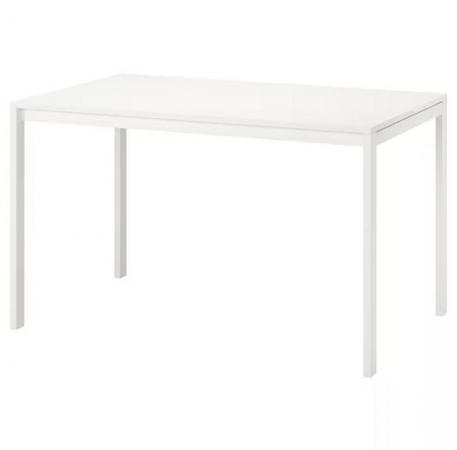 Image 1 of Dining White 125 x 75 cm Table + 4 Matching Chairs (IKEA)