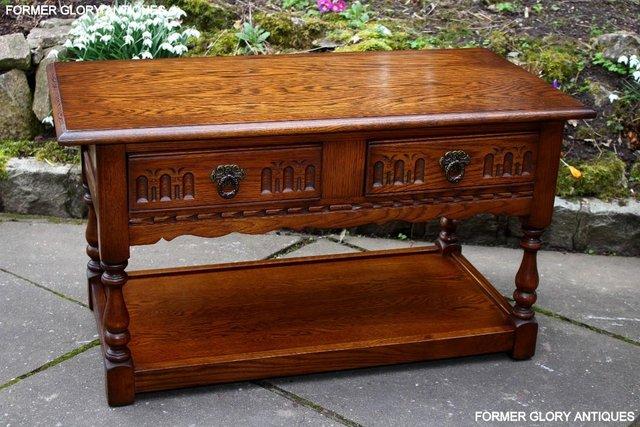 Image 48 of OLD CHARM LIGHT OAK TWO DRAWER COFFEE TABLE TV UNIT STAND