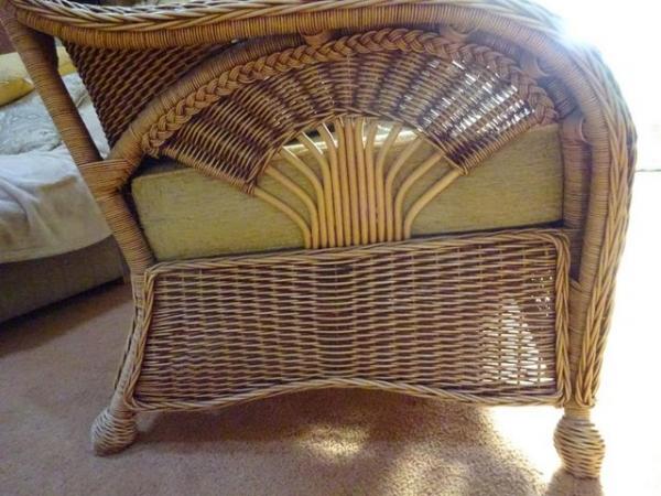 Image 4 of LARGE HIGH BACKED WICKER CHAIR WITH QUALITY CUSHIONS