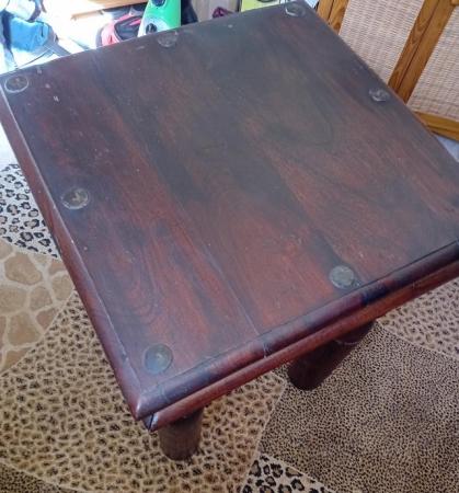 Image 2 of Dark Indian Wood Side Table