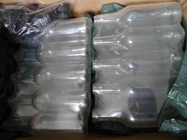 Preview of the first image of Box of 44 unused 330ml Clear Glass Bottle & Screw Cap.