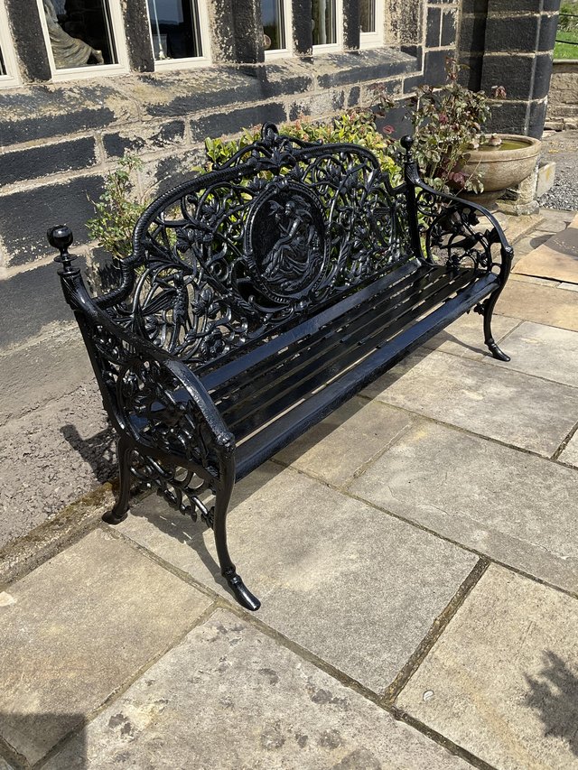 Preview of the first image of Garden Bench ornate cast iton.