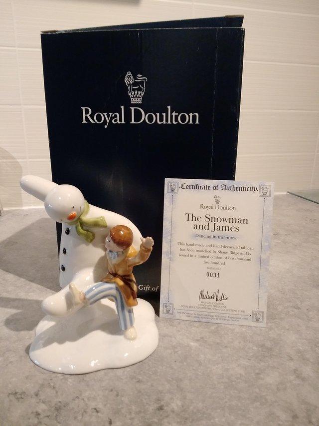 Preview of the first image of Royal Doulton The Snowman & James "Dancing in the Snow" figu.