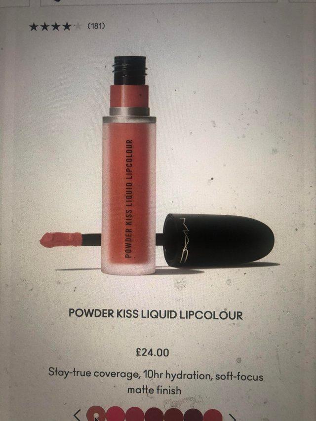 Preview of the first image of Mac powder kiss liquid lip colour.