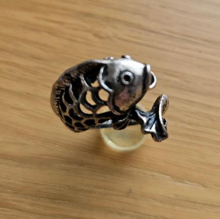 Image 3 of Pewter Quirky Retro Fish Ring