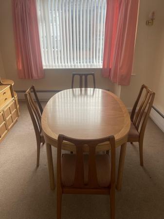 Image 2 of Nathan maple dining room table and chairs