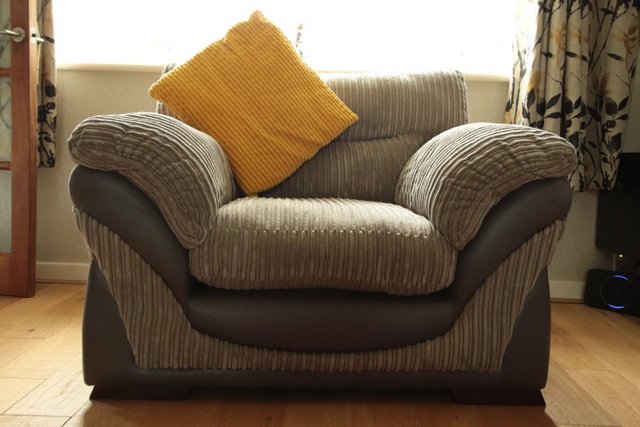 Image 2 of DFS 3 seater sofa in charcoal grey with 2 x chairs