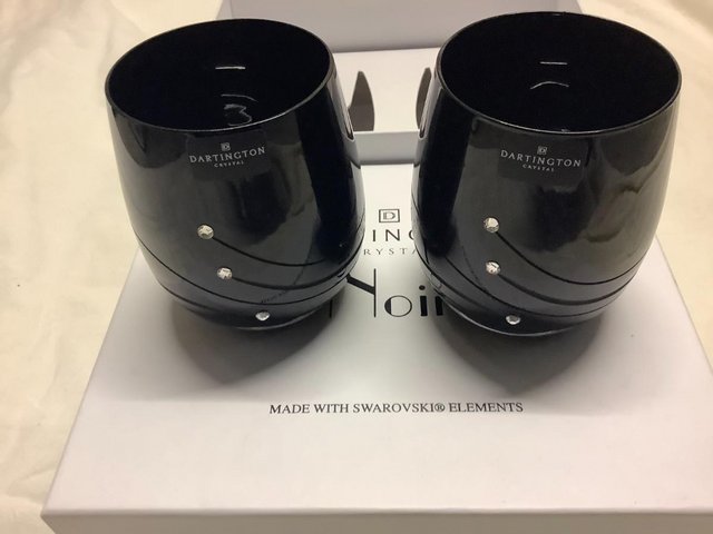Preview of the first image of Pair of Dartington Crystal Noir Tumblers.