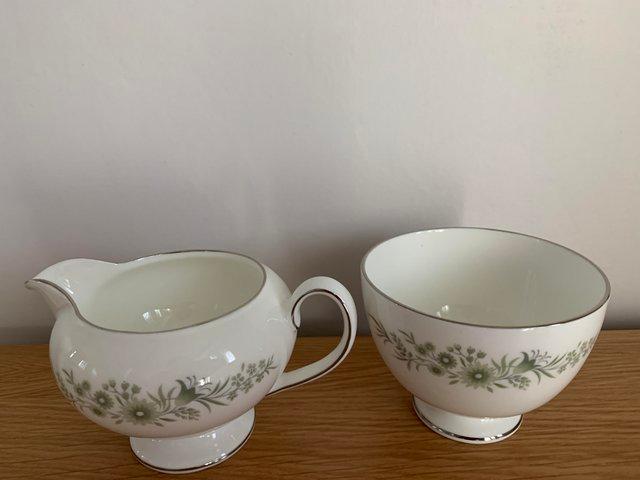 Preview of the first image of Wedgwood Westbury Sugar Bowl and Cream Jug.