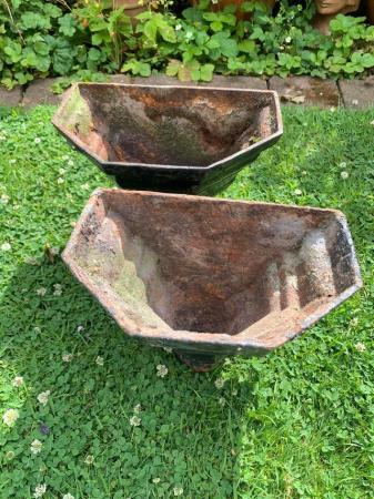 Image 3 of 2 Victorian cast iron wall planters (ex hoppers)