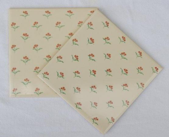 Image 1 of 7 Boxes Beige Wall Tiles with Floral Motif