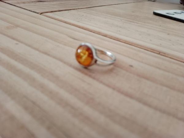 Image 3 of Amber Ring with silver band
