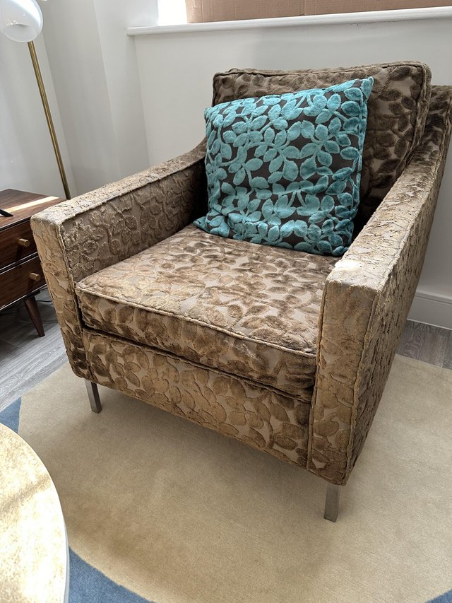 Preview of the first image of Designers Guild Armchair, VERY GOOD CONDITION.