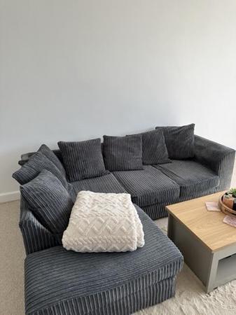 Image 2 of Comfy L Shaped Sofa, Grey