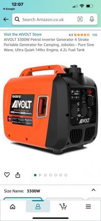 Image 3 of Aivolt Generator 3500 4 stroke fuel colour orange