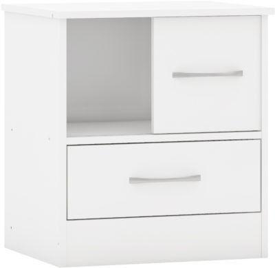 Preview of the first image of Nevada sliding door bedside in white gloss.