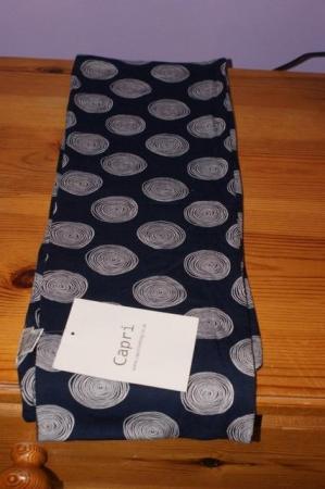 Image 1 of New Navy & White Spiral Scarf by Capri - 17.5 cm by 180 cm