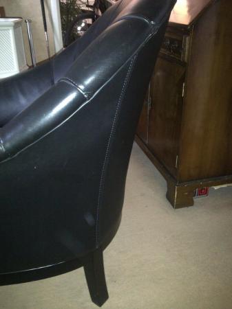 Image 3 of Stunning Pair Of Vintage Black Leather Armchairs