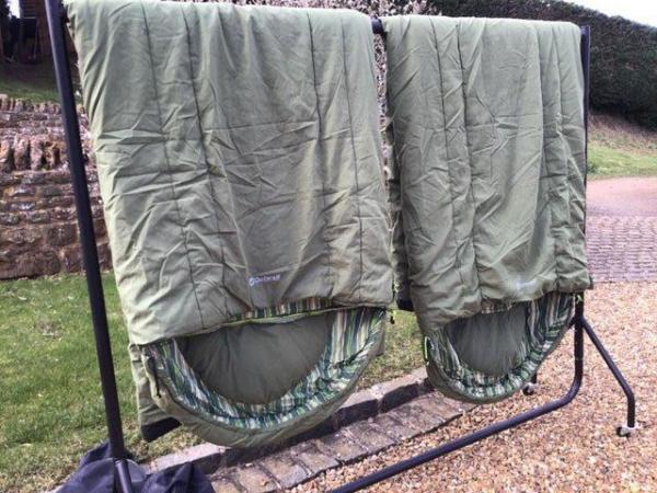 Image 1 of Outwell Camper lux green Sleeping Bags x2/Linings x2