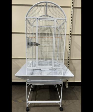 Image 4 of Parrot-Supplies Alabama Dome Top Bird Cage - White