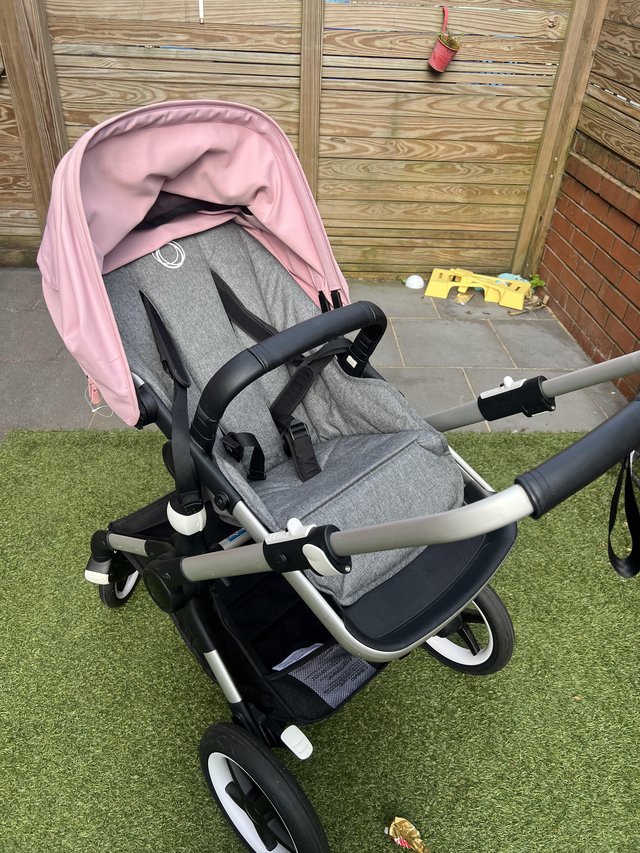 Preview of the first image of Bugaboo fox pram grey and pink.