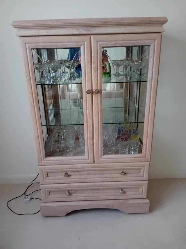 Preview of the first image of Light beech effect China cabinet.