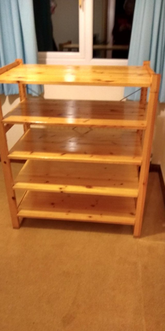 Preview of the first image of Solid Pine Shelving Unit (collapsible).