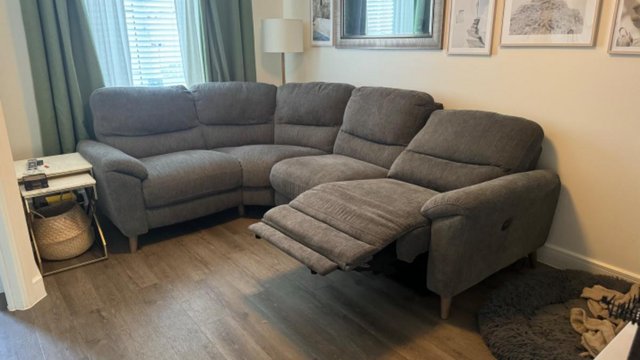 Image 2 of Furniture Village corner sofa with power recliner and USB