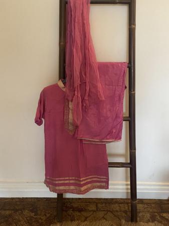Image 3 of Pink Indian trouser suit with dupatta