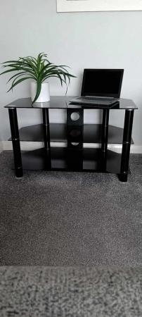 Image 3 of Glass TV Stand Three Tier Unit