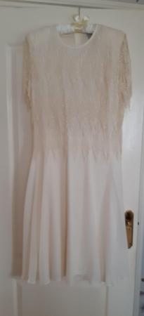 Image 1 of Wedding dress cream silky fabric