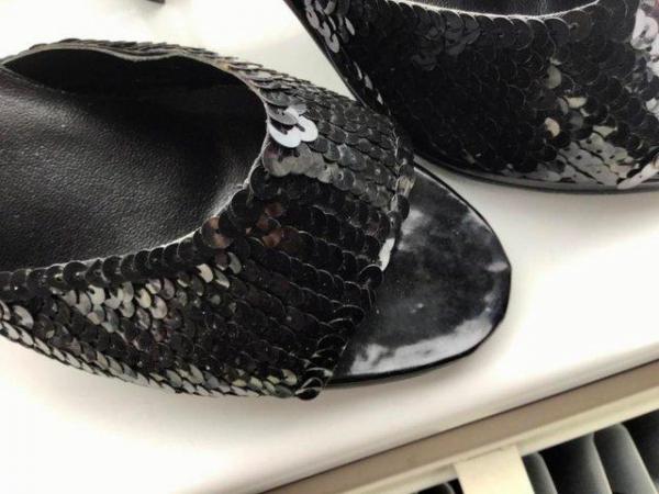 Image 3 of NEW black sequins, high heel, slip on ladies shoes