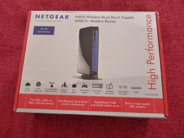 Image 1 of Netgear N600 Dual Band Modem Router ADSL2+