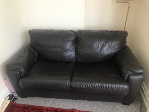 Image 2 of Good quality leather sofa bed
