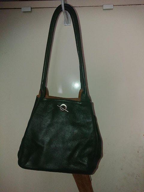 Preview of the first image of Ladies Green leather Bag - Small Tote Bag.