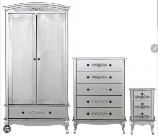 Image 1 of Silver three piece wardrobe set as new