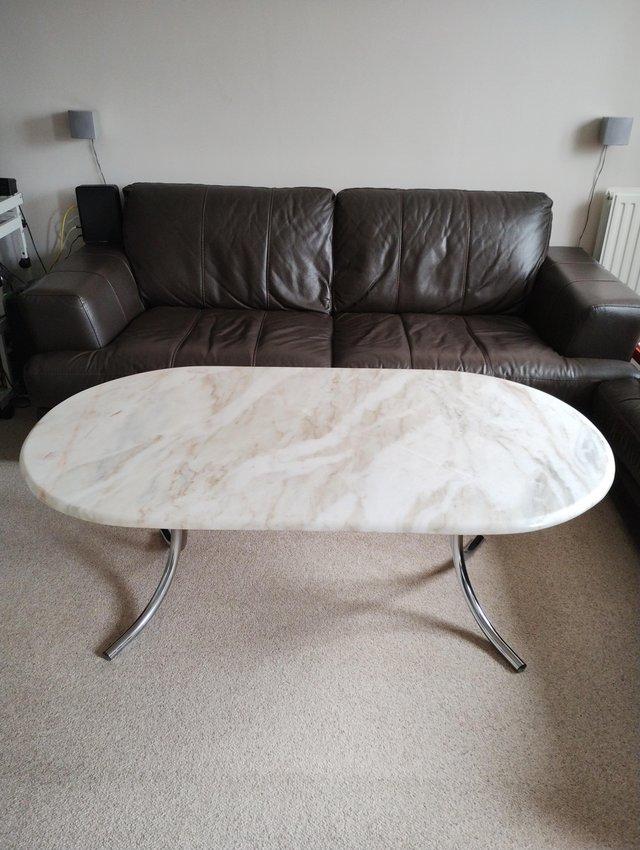 Preview of the first image of Real marble large coffee table.
