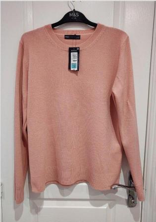 Image 1 of New Women's Marks and Spencer Pink Soft Acrylic Jumper UK 14