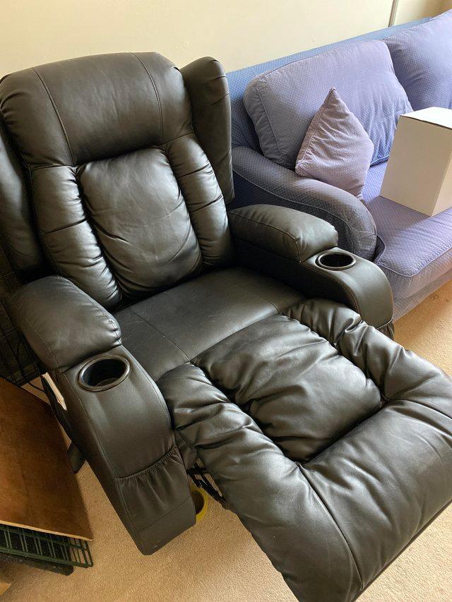 Preview of the first image of Plug in recliner massage chair.