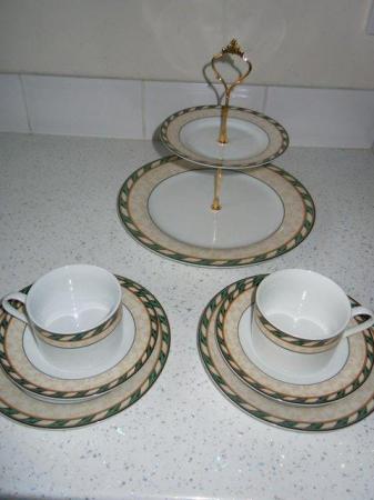 Image 1 of Cake Stand 2 Tier + 2 Trios Coffee for Two Vintage Party?