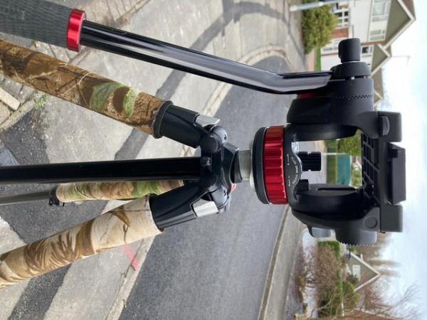 Image 2 of Manfrotto HD tripod and Professional Fluid Head