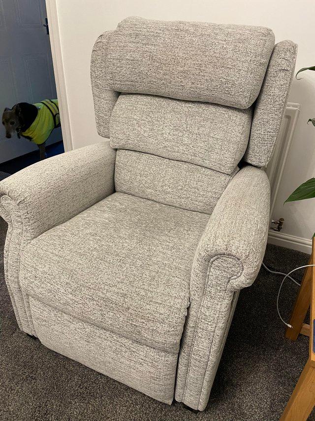 Preview of the first image of Middleton Recliner chair - grey - immaculate.