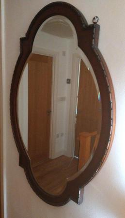 Image 3 of Large oak framed wall mirror in excellent condition