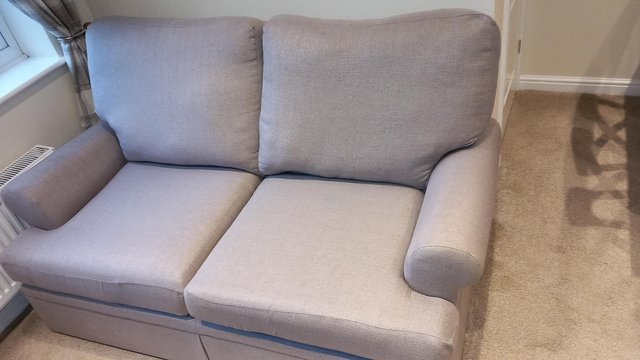 Image 2 of Two seater grey settee ingood condition.