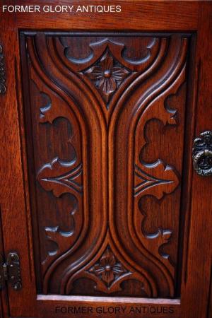 Image 90 of OLD CHARM TUDOR OAK CANTED HALL TABLE CABINET CUPBOARD STAND